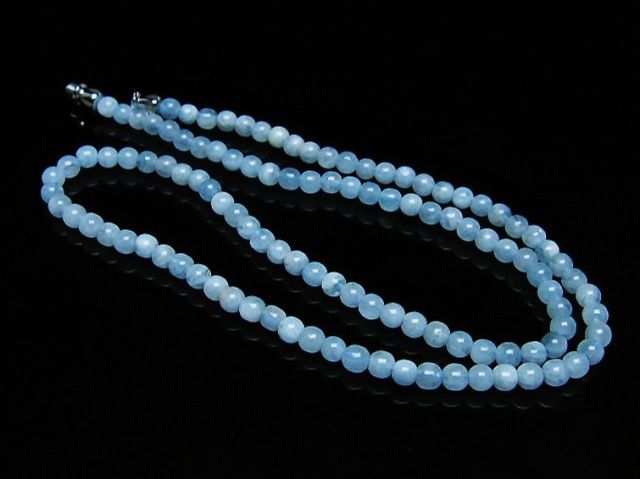 アクアマリンネックレス 4mm [t556-3578]