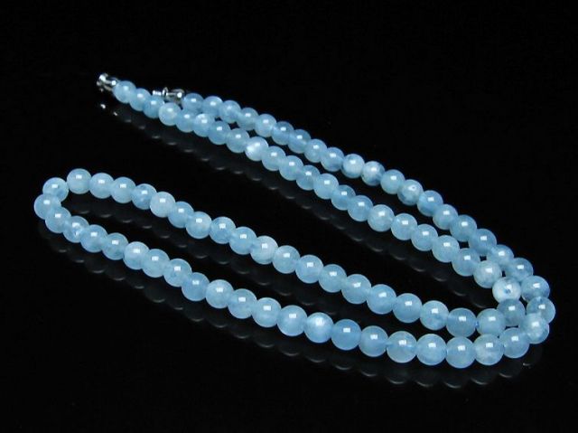 アクアマリンネックレス 5mm [T556-3594]