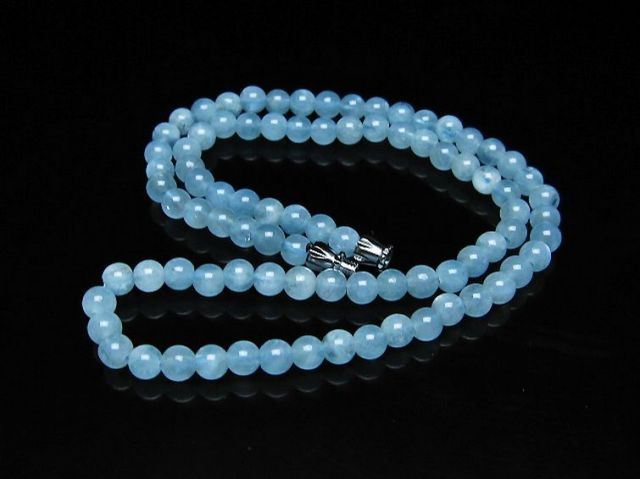 アクアマリンネックレス 5mm [T556-3594]