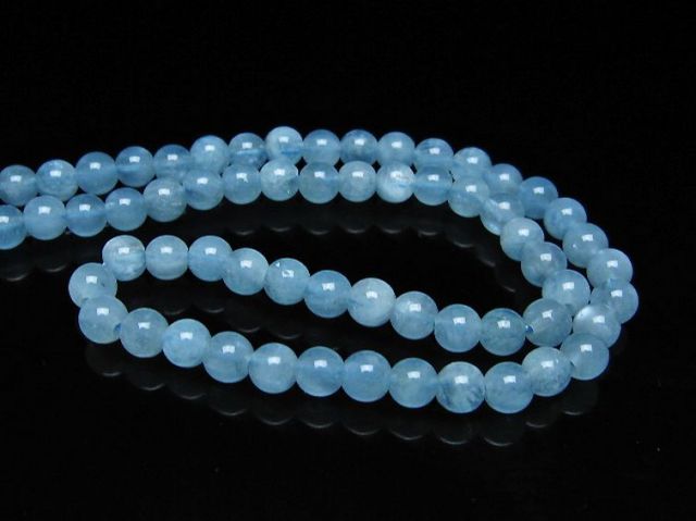アクアマリンネックレス 5mm [T556-3594]