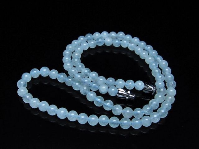 アクアマリンネックレス 5mm [t556-3602]