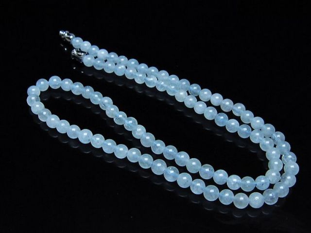 アクアマリンネックレス 5mm [t556-3602]