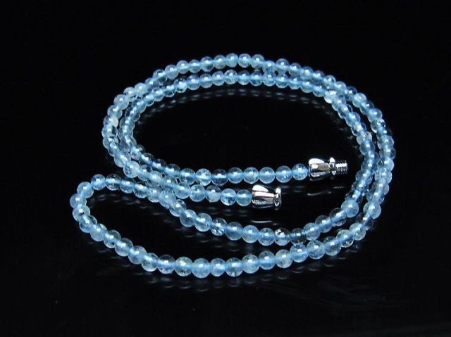 アクアマリンネックレス 3mm [T556-3610]