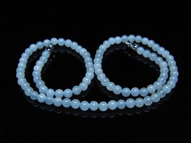 アクアマリンネックレス 4mm [t556-3735]