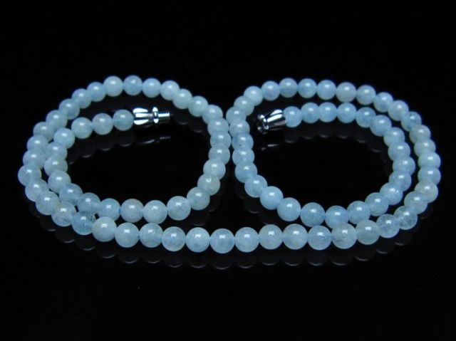 アクアマリンネックレス 5mm [t556-3736]
