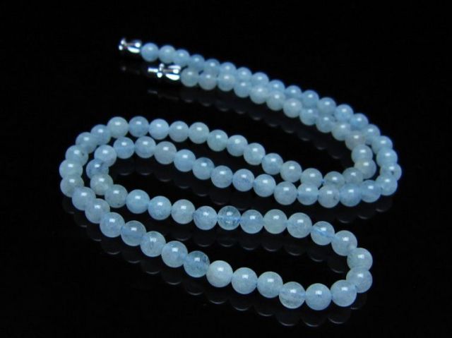 アクアマリンネックレス 5mm [t556-3736]