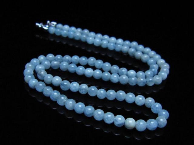 アクアマリンネックレス 4mm [t556-3745]