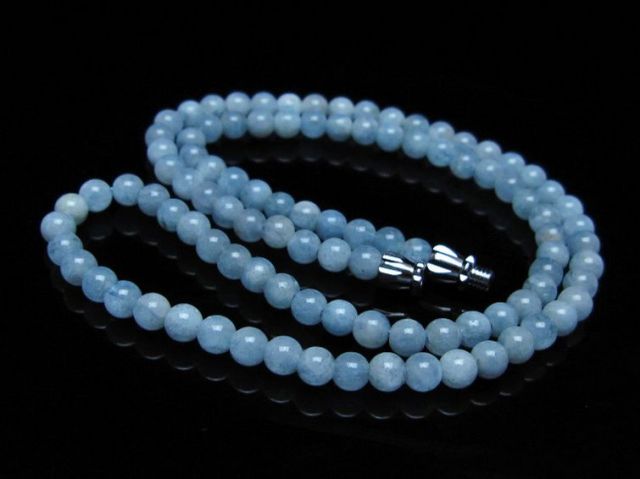 アクアマリンネックレス 4mm [t556-3745]