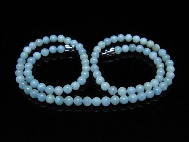 アクアマリンネックレス 5mm [t556-3758]