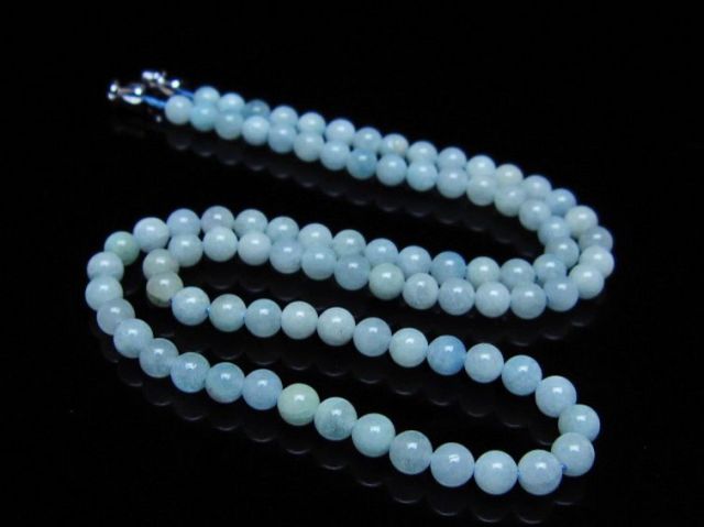 アクアマリンネックレス 5mm [t556-3758]