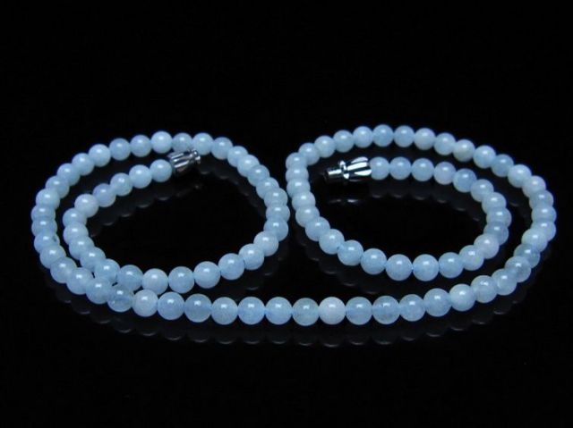 アクアマリンネックレス 4mm [t556-3763]