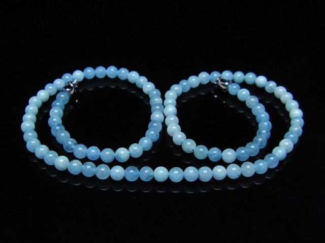 アクアマリンネックレス 4mm [t556-3777]