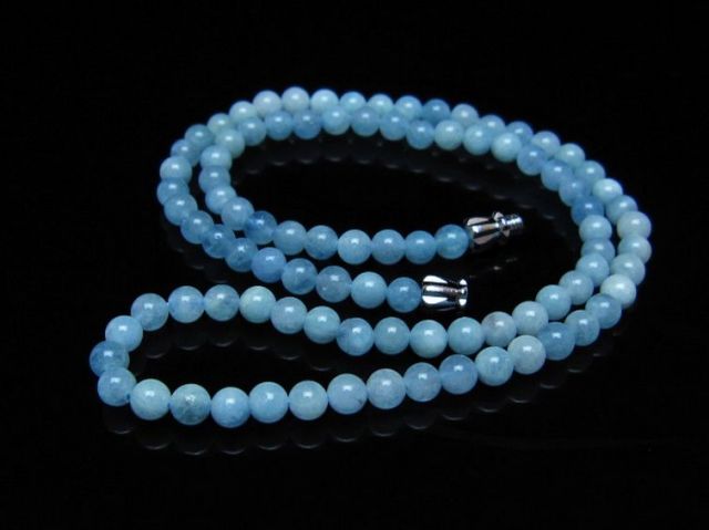 アクアマリンネックレス 4mm [t556-3777]
