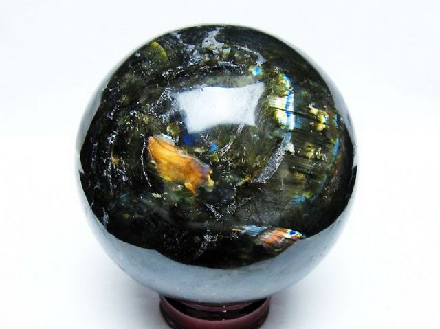 2.3Kgラブラドライト丸玉 117mm [T571-5092]