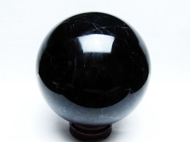 3.2Kgモリオン 純天然 黒水晶 丸玉 135mm [T572-10029]