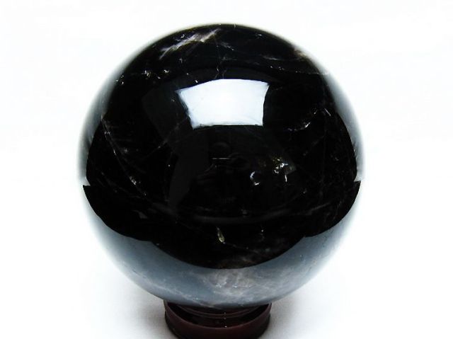 2.9Kgモリオン 純天然 黒水晶 丸玉 130mm [T572-10767]
