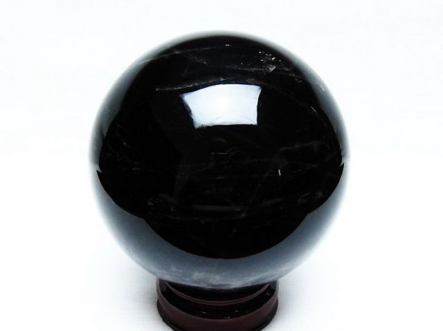 1.5Kgモリオン 純天然 黒水晶 丸玉 105mm [T572-10790]