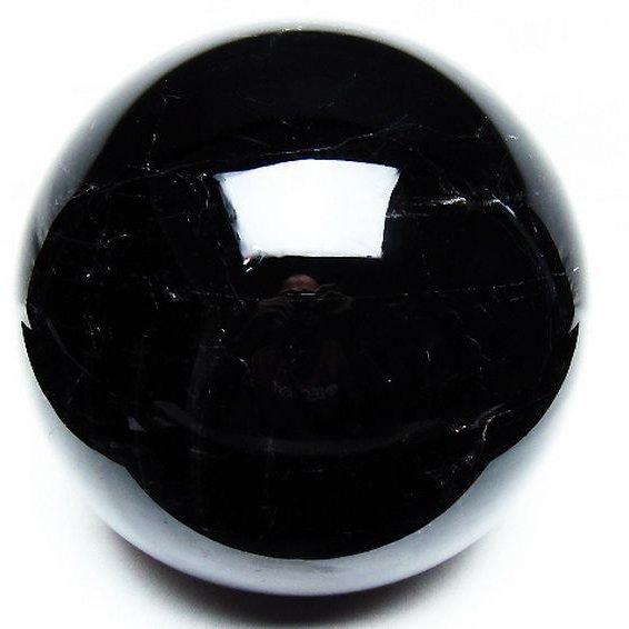 6.6Kgモリオン 純天然 黒水晶 丸玉 170mm [T572-10816]