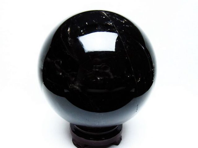 4.8Kgモリオン 純天然 黒水晶 丸玉 155mm [T572-10826]