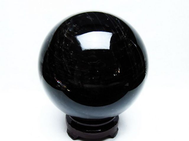 3.8Kgモリオン 純天然 黒水晶 丸玉 145mm [T572-10833]