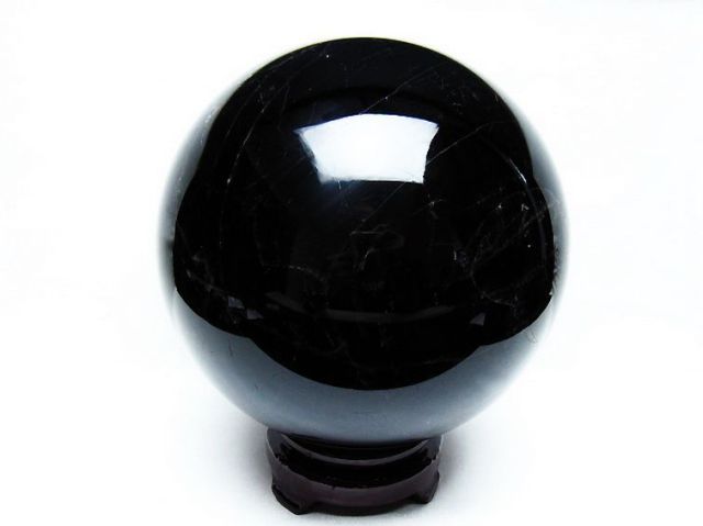 5.6Kgモリオン 純天然 黒水晶 丸玉 165mm [T572-10840]