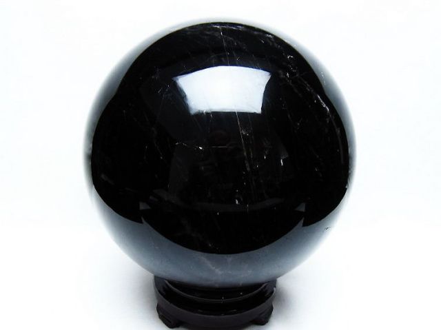 7.4Kgモリオン 純天然 黒水晶 丸玉 180mm [T572-10848]