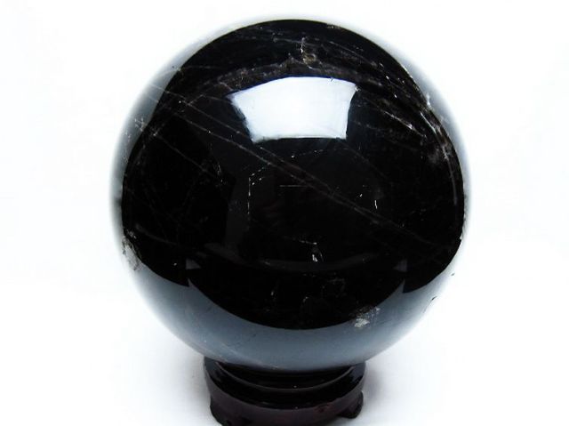 7.5Kgモリオン 純天然 黒水晶 丸玉 178mm [T572-10854]
