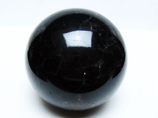 1.2Kgモリオン 純天然 黒水晶 丸玉 94mm [t572-11547]