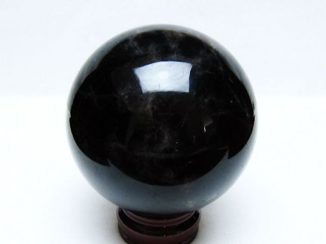 1.1Kgモリオン 純天然 黒水晶 丸玉 92mm [t572-11573]
