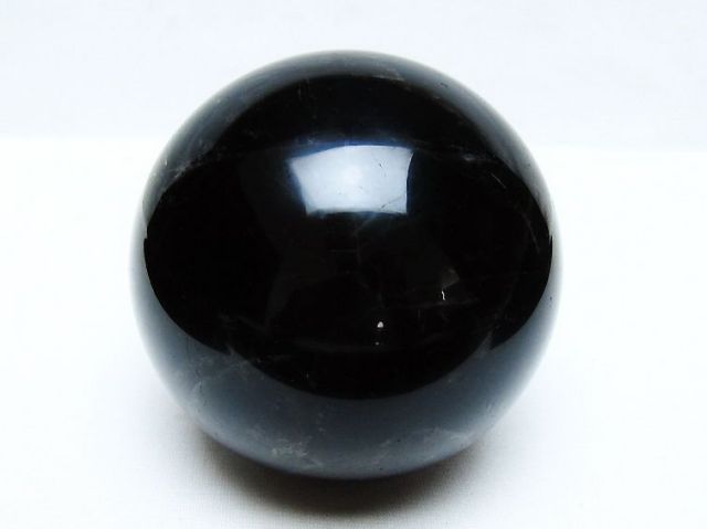 1.1Kgモリオン 純天然 黒水晶 丸玉 92mm [t572-11582]