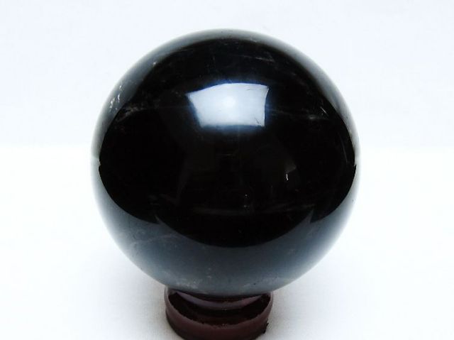 1.1Kgモリオン 純天然 黒水晶 丸玉 92mm [t572-11582]