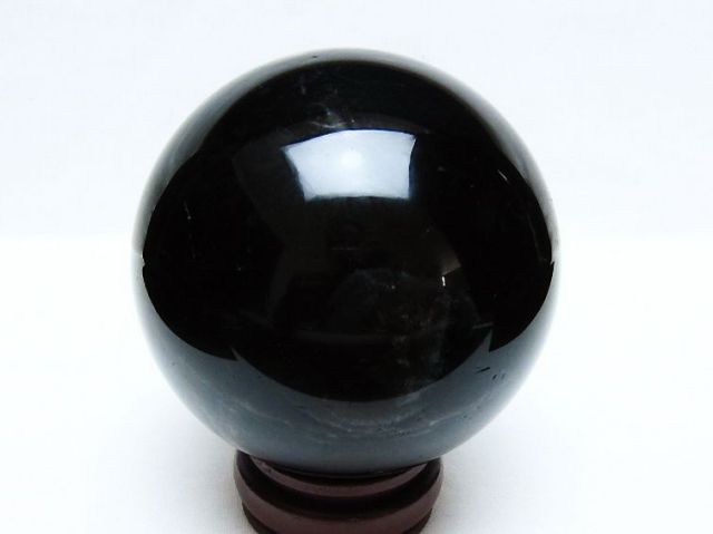 1.3Kgモリオン 純天然 黒水晶 丸玉 98mm [t572-11599]