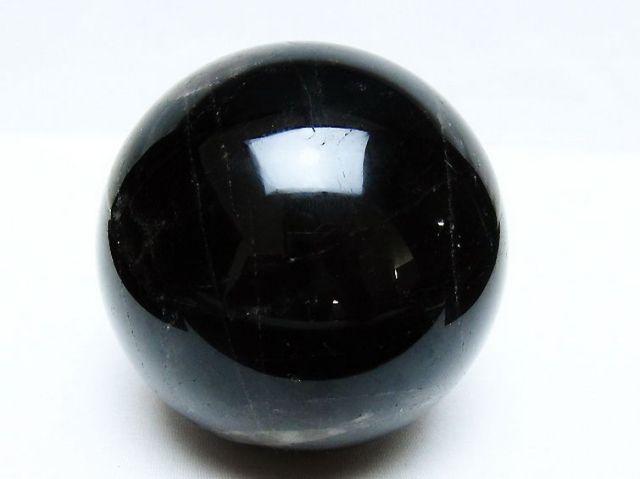 1.3Kgモリオン 純天然 黒水晶 丸玉 100mm [t572-11604]