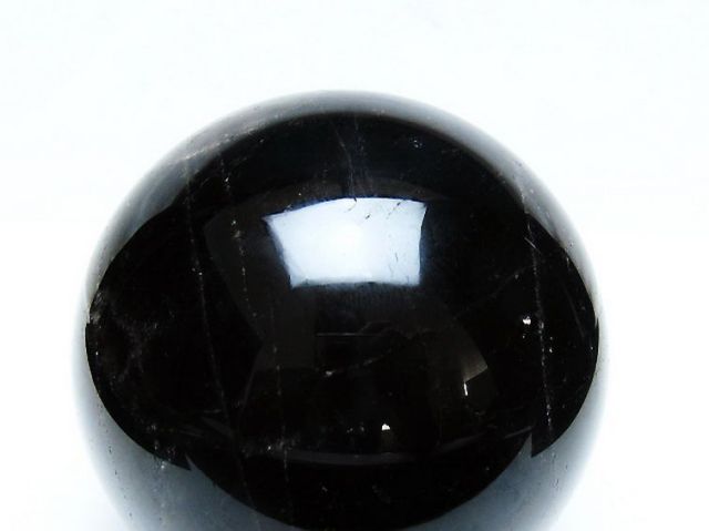 1.3Kgモリオン 純天然 黒水晶 丸玉 100mm [t572-11604]