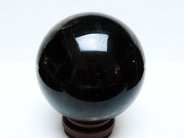 1.3Kgモリオン 純天然 黒水晶 丸玉 100mm [t572-11604]