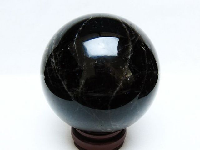 1.5Kgモリオン 純天然 黒水晶 丸玉 108mm [t572-11612]