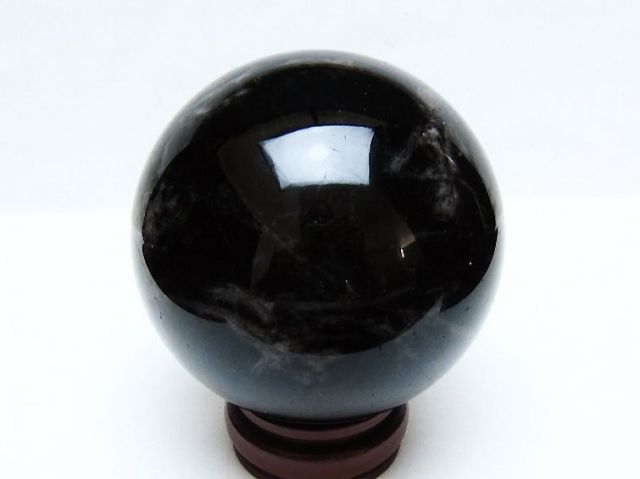 1.3Kgモリオン 純天然 黒水晶 丸玉 97mm [t572-11618]