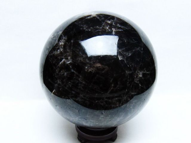 6.2Kgモリオン 純天然 黒水晶 丸玉 167mm [t572-11714]