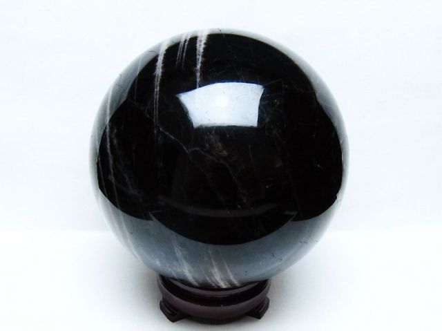 7.9Kgモリオン 純天然 黒水晶 丸玉 180mm [t572-11720]