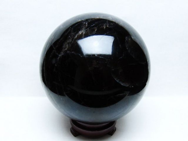 8.9Kgモリオン 純天然 黒水晶 丸玉 190mm [t572-11726]