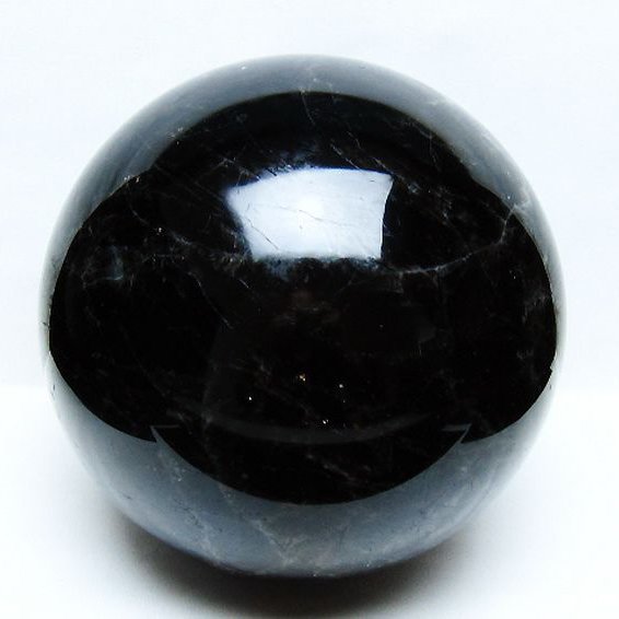 10.9Kgモリオン 純天然 黒水晶 丸玉 200mm [t572-11729]