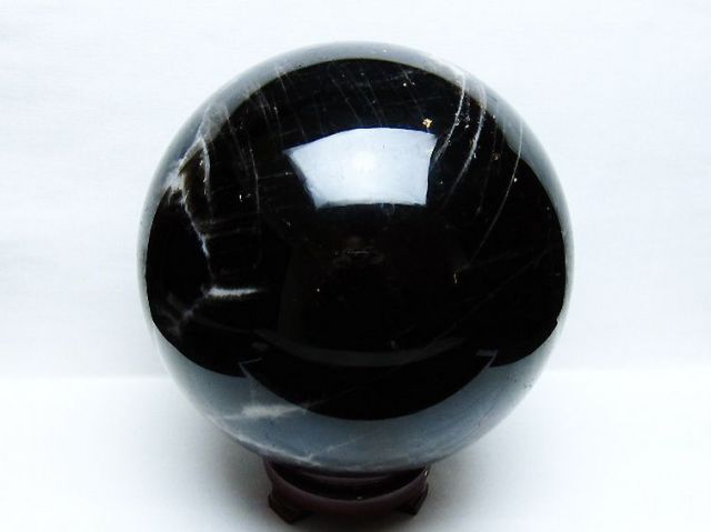 11.5Kgモリオン 純天然 黒水晶 丸玉 200mm [t572-11739]