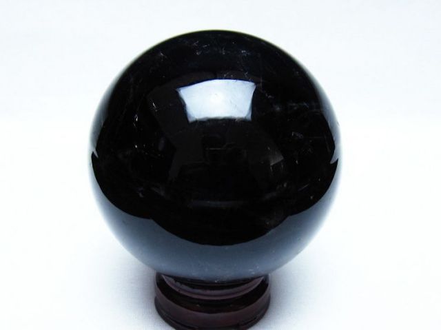 1Kgモリオン 純天然 黒水晶 丸玉 90mm [t572-11915]