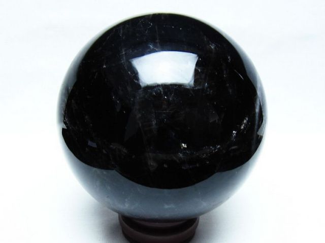 2.7Kgモリオン 純天然 黒水晶 丸玉 130mm [t572-11961]