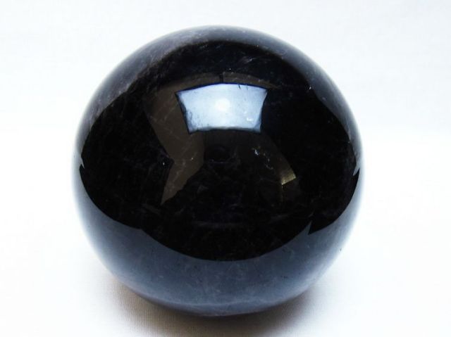 1.9Kgモリオン 純天然 黒水晶 丸玉 115mm [t572-12035]
