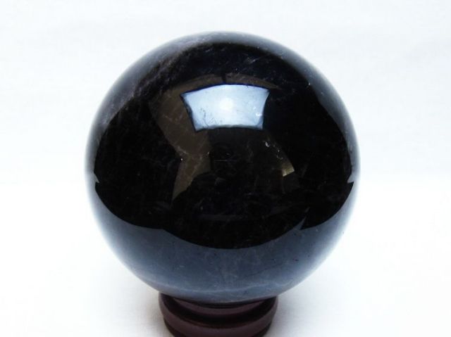 1.9Kgモリオン 純天然 黒水晶 丸玉 115mm [t572-12035]