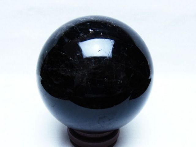1.8Kgモリオン 純天然 黒水晶 丸玉 113mm [t572-12051]