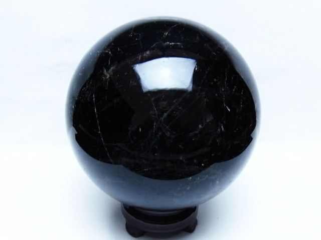 4.7Kgモリオン 純天然 黒水晶 丸玉 155mm [t572-12063]