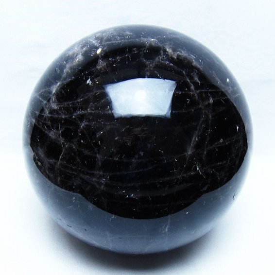 8.1Kgモリオン 純天然 黒水晶 丸玉 185mm [t572-12097]