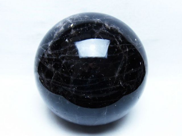 8.1Kgモリオン 純天然 黒水晶 丸玉 185mm [t572-12097]